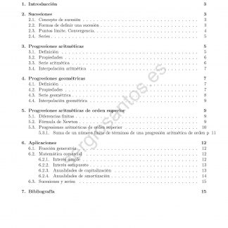 Tema 8: Sucesiones. Término general y forma recurrente. Progresiones aritméticas y geométricas. Aplicaciones