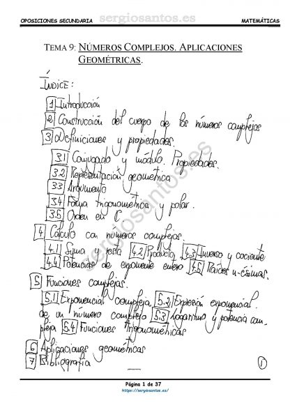 Tema 9: Números complejos. Aplicaciones geométricas.