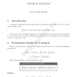 Cálculo integral. Cálculo de primitivas