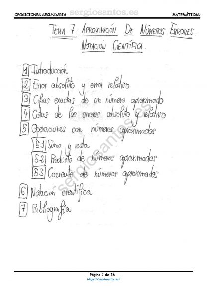 Tema 7: Aproximación de números. Errores. Notación científica.