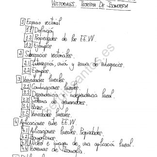 Tema 12: Espacios vectoriales. Variedades lineales. Aplicaciones entre espacios vectoriales. Teorema de isomorfía.